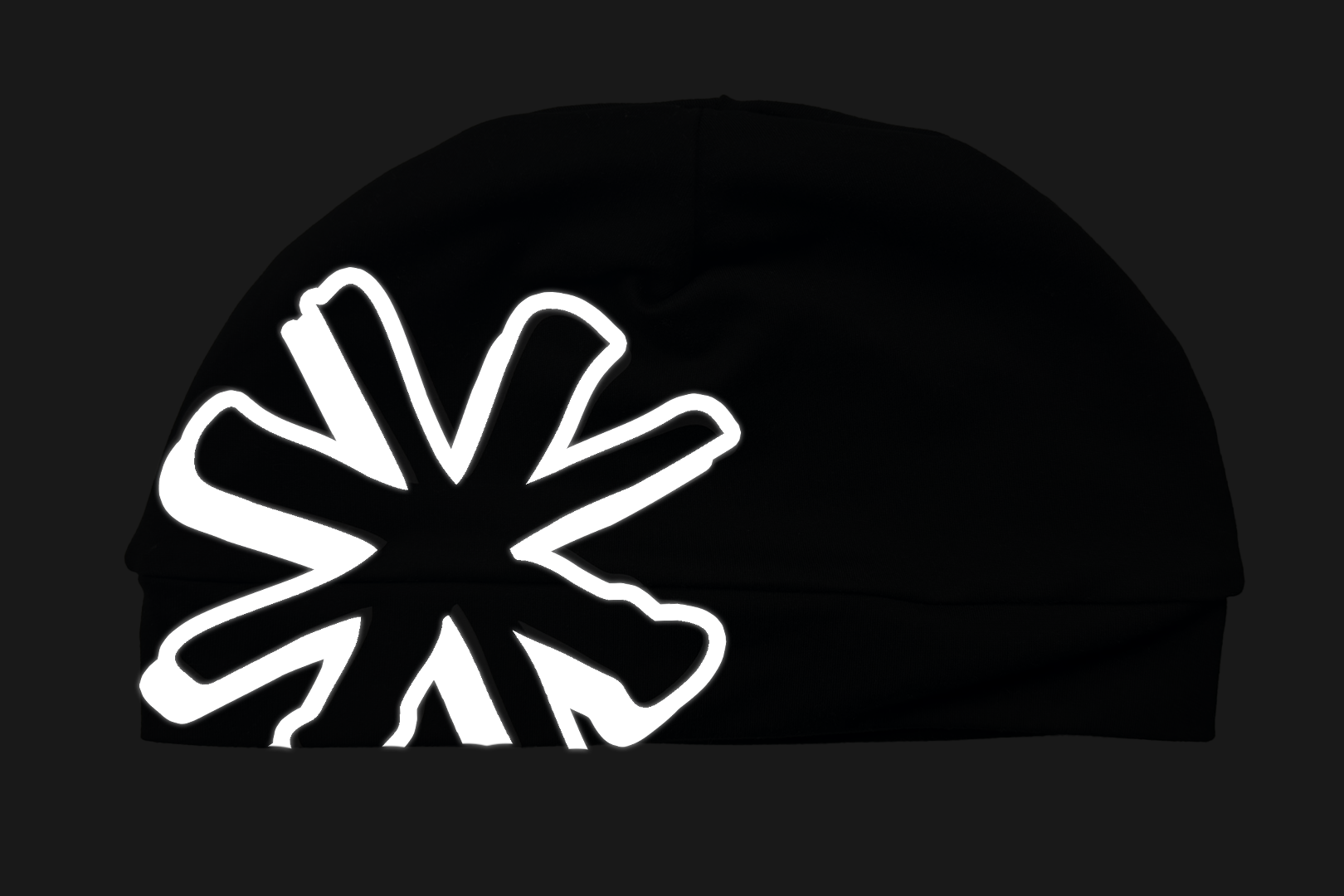 BLACK BIG LOGO BEANIE REFLECTIVE