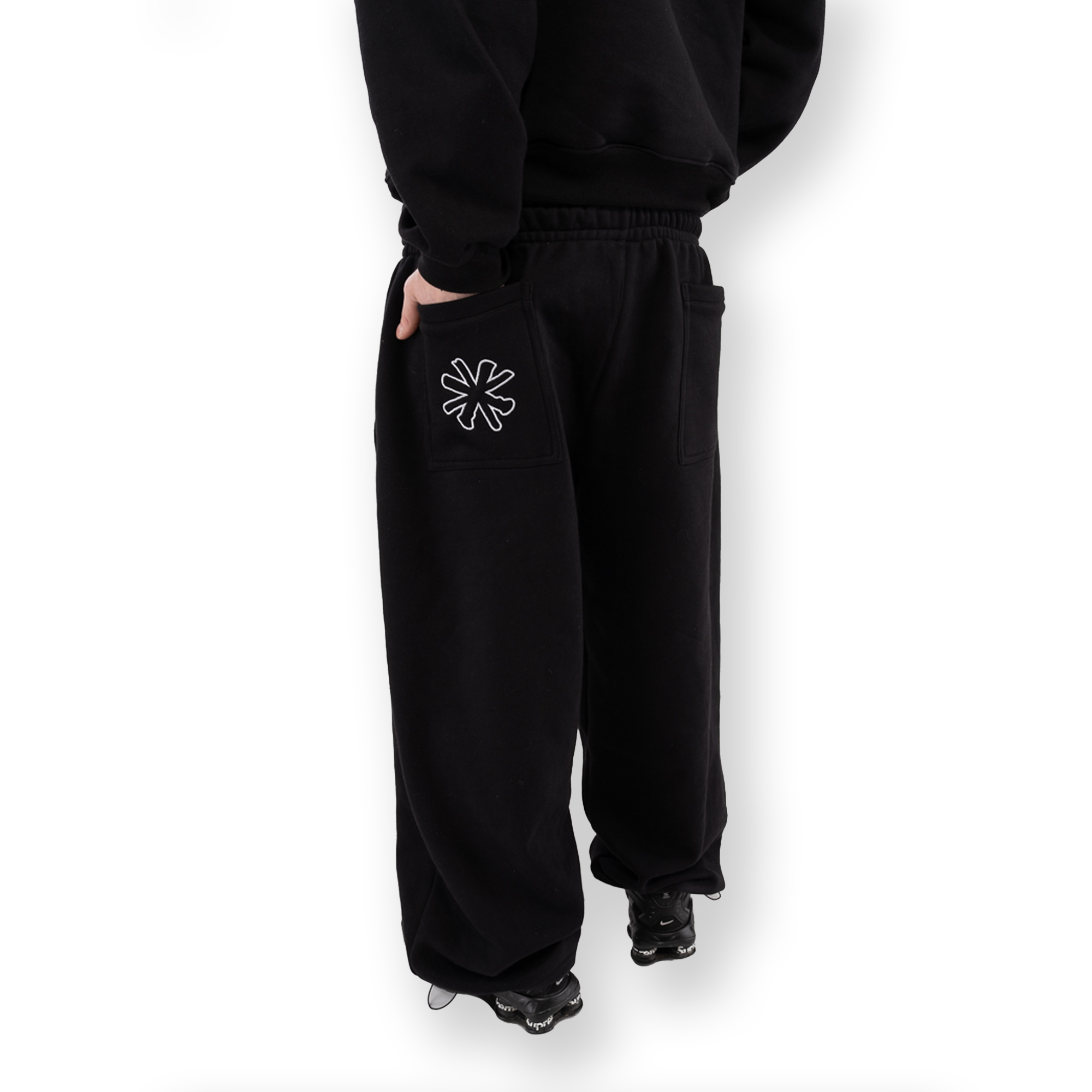 BLACK BAGGY SWEATPANTS